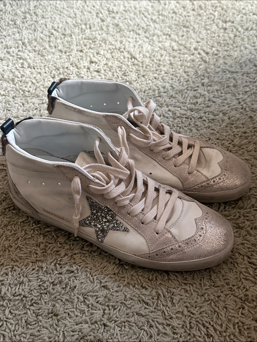 Golden Goose Midstar Limited Edition Glitter Star High-Top Sneakers Sz 40